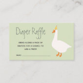 Silly Goose Neutral Green Baby Diaper Raffle Begleitkarte (Vorderseite)