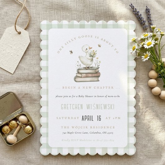 Silly Goose New Chapter Spring Baby Shower  Einladung
