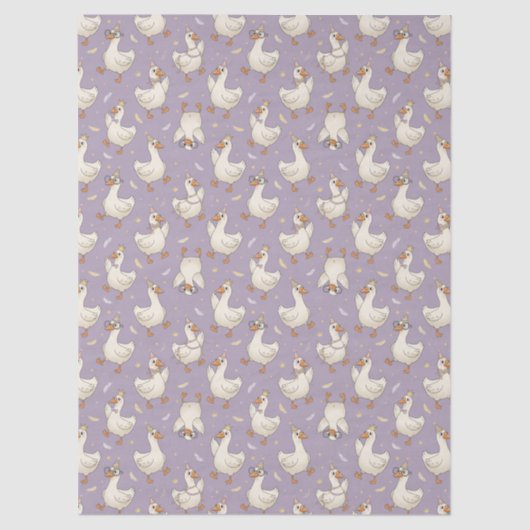 Silly Goose Party Cartoon Geese with Confetti Seidenpapier (Vorderseite)