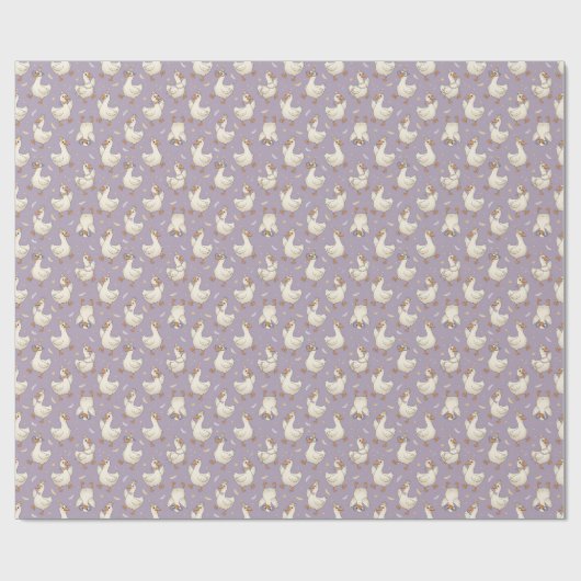 Silly Goose Party – Quirky Birthday Design Geschenkpapier (Flach)