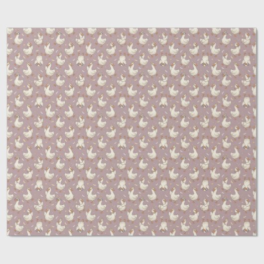 Silly Goose Party – Quirky Birthday Design Geschenkpapier (Flach)