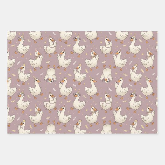 Silly Goose Party – Quirky Birthday Design Geschenkpapier Set (Vorderseite 3)