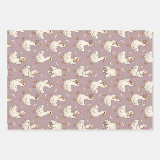 Silly Goose Party – Quirky Birthday Design Geschenkpapier Set (Vorderseite)