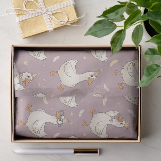 Silly Goose Party – Quirky Birthday Design Seidenpapier (Geschenk)