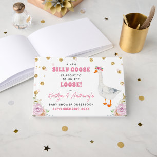 Silly Goose Pink Aquarell Mädchen Baby-Party Gästebuch