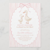 Silly Goose Pink Baby Girl Shower Einladung (Vorderseite)