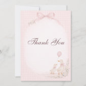 Silly Goose Pink Baby Shower Dankeskarte (Vorderseite)