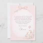 Silly Goose Pink Baby Shower Dankeskarte (Rückseite)