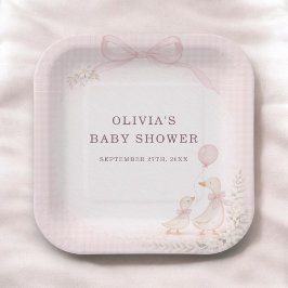 Silly Goose Pink Baby Shower Party Pappteller