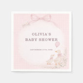 Silly Goose Pink Baby Shower Party Serviette (Vorderseite)