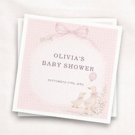 Silly Goose Pink Baby Shower Party Serviette