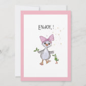 Silly Goose & Pink Bow I Cards and Gifts Einladung (Rückseite)