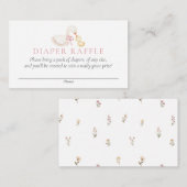 Silly Goose Pink Floral Diaper Raffle Card Begleitkarte (Vorne/Hinten)