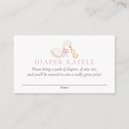 Silly Goose Pink Floral Diaper Raffle Card Begleitkarte (Vorderseite)