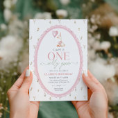 Silly Goose Pink Floral First Birthday Einladung