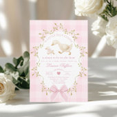 Silly Goose Pink Gingham Baby girl Shower Einladung