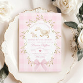 Silly Goose Pink Gingham Baby girl Shower Einladung
