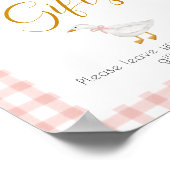 Silly Goose Pink Gingham Baby Shower Gift Table Poster (Ecke)