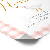 Silly Goose Pink Gingham Baby Shower Pacifier Hunt Poster (Ecke)