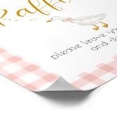 Silly Goose Pink Gingham Diaper Raffle  Poster (Ecke)