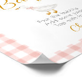 Silly Goose Pink Gingham Mimosa Station Sign Poster (Ecke)