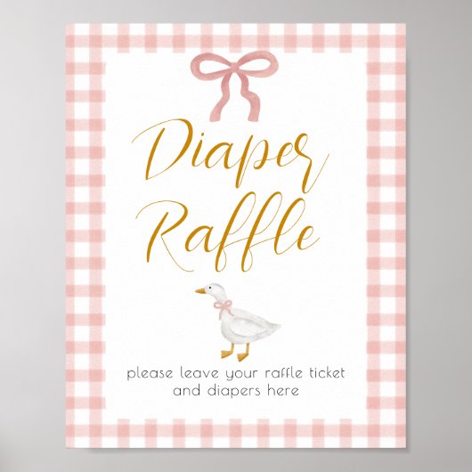 Silly Goose Pink Gingham Windel-Raffle Poster (Vorne)