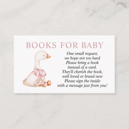 Silly Goose Pink Girl Books for Baby insert card (Vorderseite)