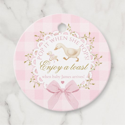 Silly Goose Pop it when she Pops Pink Whimsical Geschenkanhänger (Vorderseite)