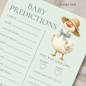 Silly Goose Predictions Baby Shower Game Card Einladung
