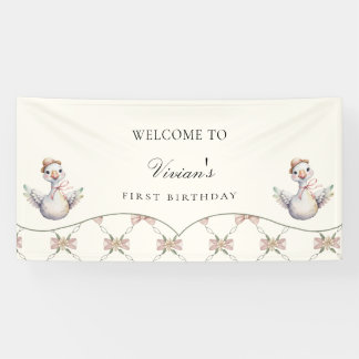Silly Goose Preppy Bow Baby Shower Banner