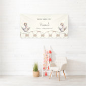 Silly Goose Preppy Bow Baby Shower Banner (Insitu)