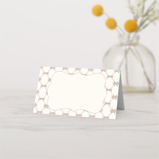 Silly Goose Preppy Bow Baby Shower Blank Platzkarte (Vorderseite)