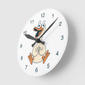 Silly Goose, Quirky, Funny Cartoon Goose Runde Wanduhr (Winkel)