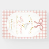 Silly Goose Rosa Gingham Mädchen-Baby-Party Banner (Horizontal)