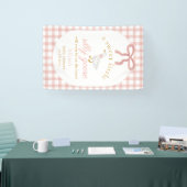 Silly Goose Rosa Gingham Mädchen-Baby-Party Banner (Messe)