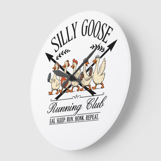 Silly Goose Runner Große Wanduhr (Winkel)