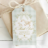 Silly Goose Sage Gender Neutral Gingham Thank you Geschenkanhänger