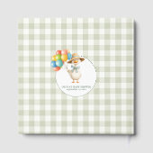Silly Goose Sage Gingham Baby Shower Gästebuch (Rückseite)