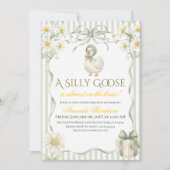Silly Goose Sage Green Gender Neutral Baby Shower Einladung (Vorderseite)