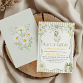 Silly Goose Sage Green Gender Neutral Baby Shower Einladung