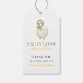 Silly Goose Sage Green Gender Neutral Baby Shower Geschenkanhänger (Vorderseite)