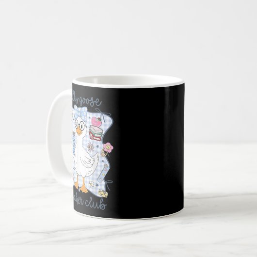 Silly Goose Teacher Club Back To School Funny Firs Kaffeetasse (Vorderseite Links)