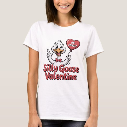 Silly Goose Valentine Shirt - Cute Winking Goose H (Vorderseite)