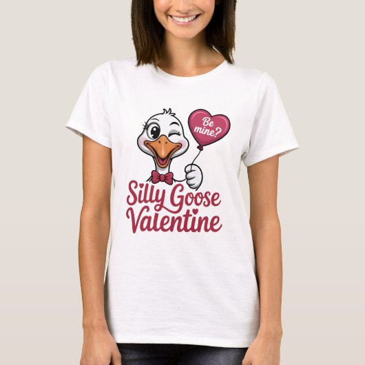 Silly Goose Valentine Shirt - Cute Winking Goose H (Vorderseite)
