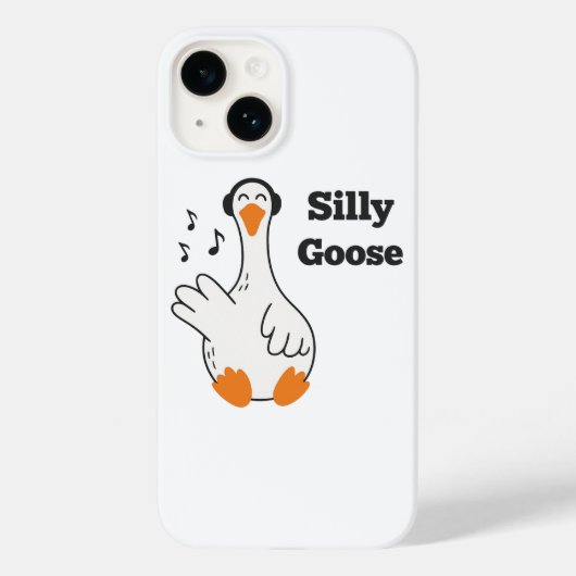 Silly Goose Wearing Headphones – Cute Funny Goose Case-Mate iPhone Hülle (Rückseite)
