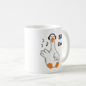 Silly Goose Wearing Headphones – Cute Funny Goose Kaffeetasse (VorderseiteRechts)