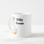 Silly Goose Wearing Headphones – Cute Funny Goose Kaffeetasse (Vorderseite Links)
