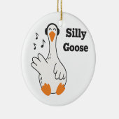 Silly Goose Wearing Headphones – Cute Funny Goose Keramik Ornament (Rechts)