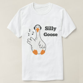 Silly Goose Wearing Headphones – Cute Funny Goose T-Shirt