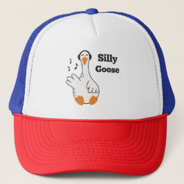 Silly Goose Wearing Headphones – Cute Funny Goose Truckerkappe